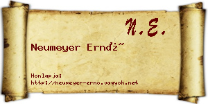 Neumeyer Ernő névjegykártya